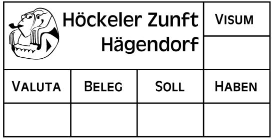 Runde Stempel mit Logo fallen auf