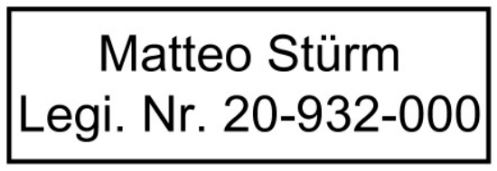 Stempel mit Logo und Adresse