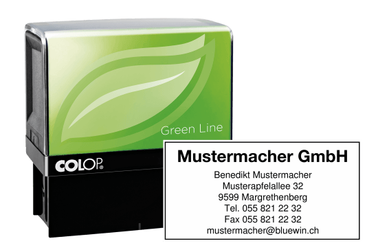 Textstempel rechteckig Green Line