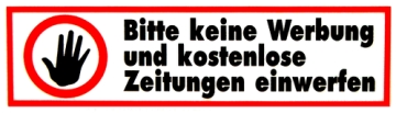 Schild für Briefkasten REK3-Hand: 1132