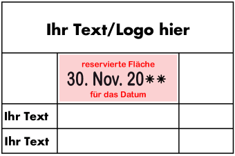 Datumstempel   – mit Text und Logo online kaufen 